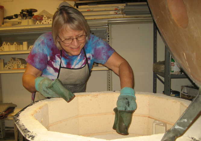 Unloading the kiln