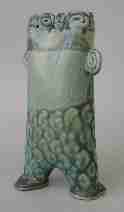 handbuilt vessel: Coming or Going?, 5.5" wide, 9" high, 