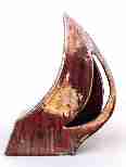 flame-shaped pot: Flame, 10" x 16" x 3", 